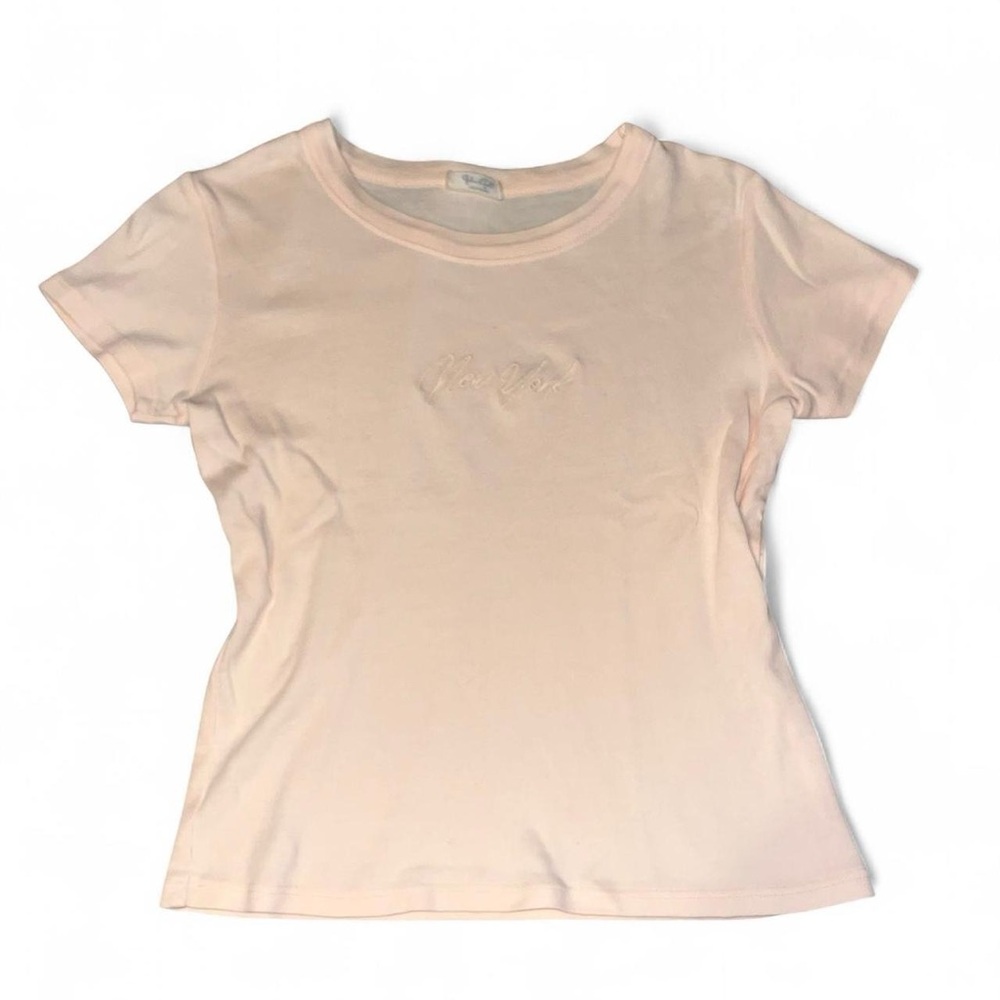 john galt baby pink new york baby tee